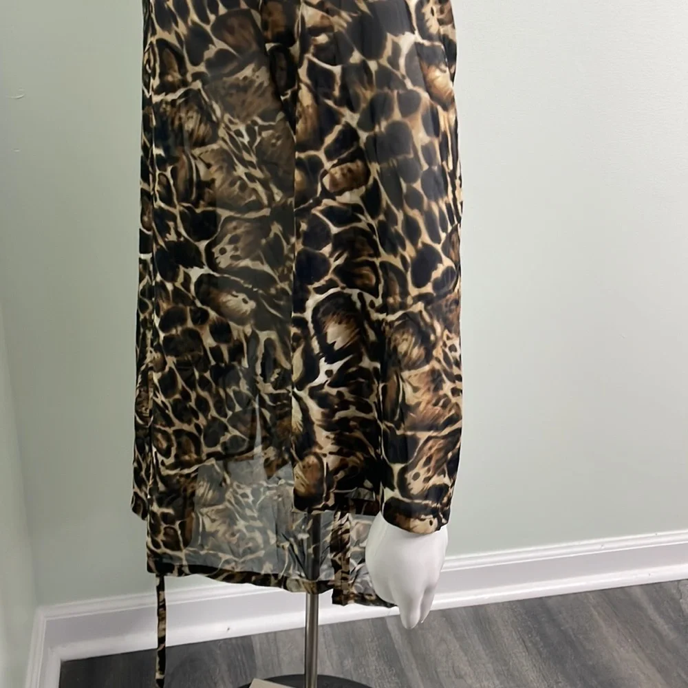 VICTORIA'S SECRET Sheer lace up Leopard Swim Coverup size small - Picture 5 of 6